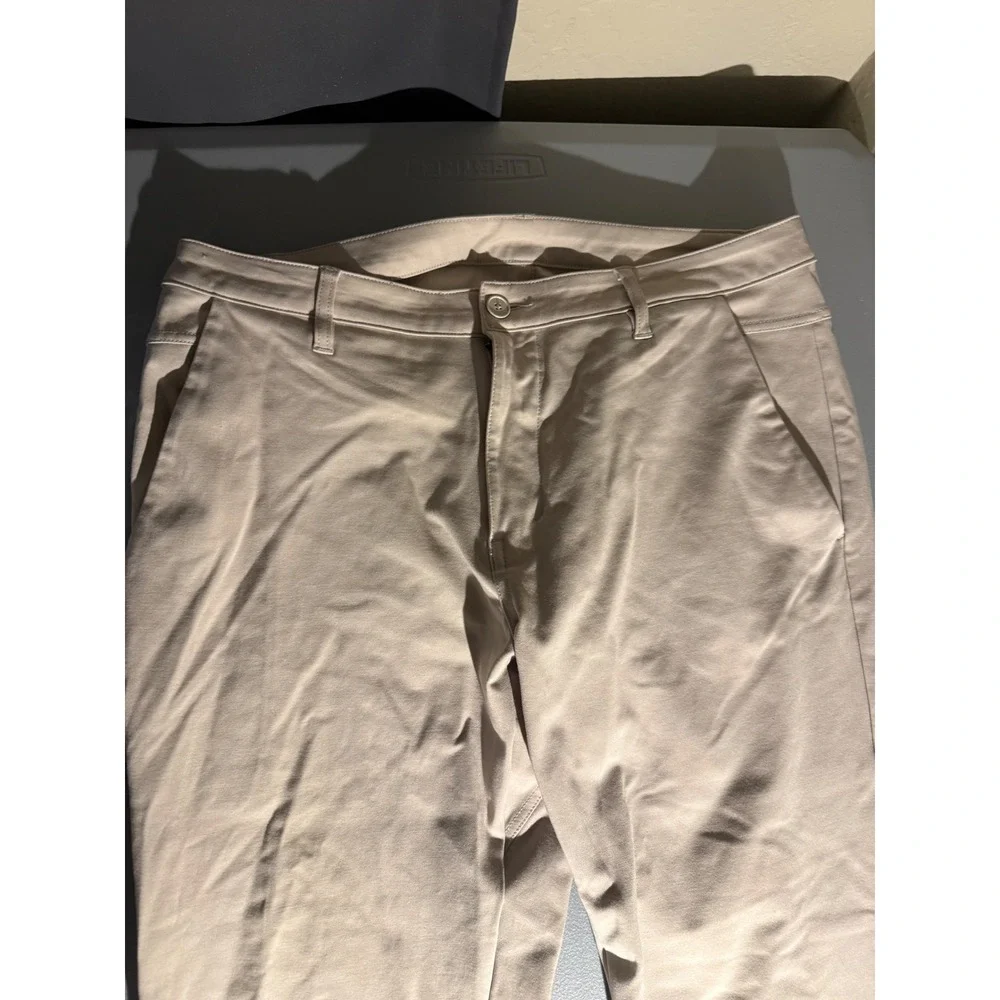 BYLT Premium Basics Everyday Pant 2.0 Slim Fit Tan Khaki Mens Size 36